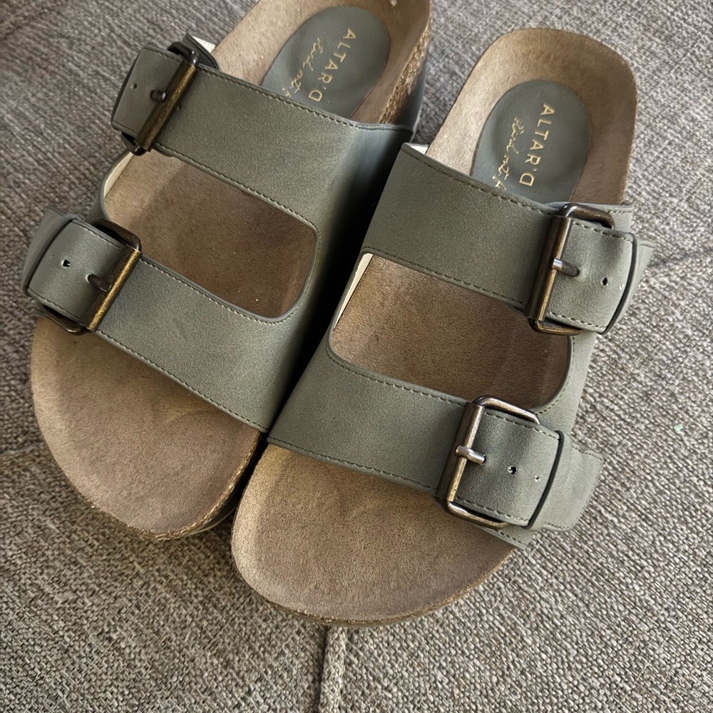 Altar'd State Olive Green Sandals